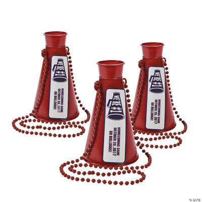 Personalized Burgundy Team Spirit Megaphone Necklaces
