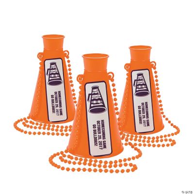 Personalized Orange Team Spirit Megaphone Necklaces