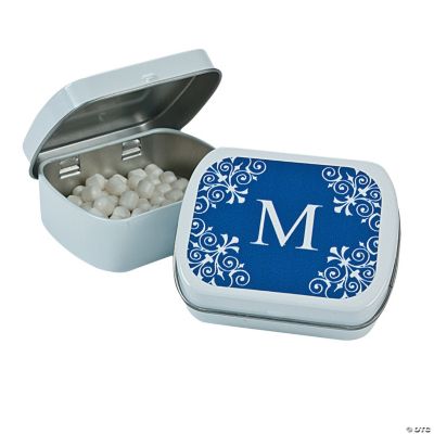 Blue Personalized Monogram Mint Tins