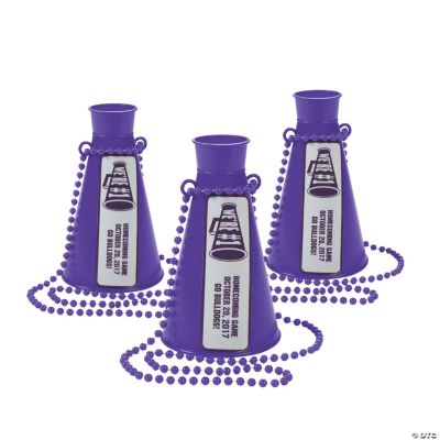Personalized Purple Team Spirit Megaphone Necklaces