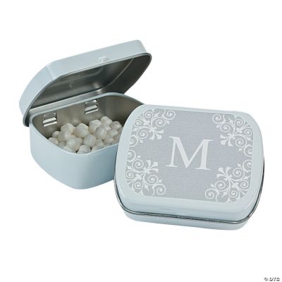 Silver Personalized Monogram Mint Tins