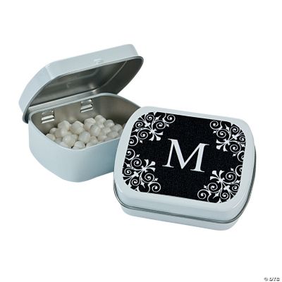 Black Personalized Monogram Mint Tins