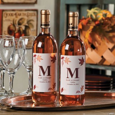 Personalized Monogram Fall Wine Bottle Labels