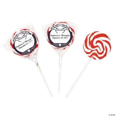 Personalized Wedding Tree Swirl Pops - Ruby