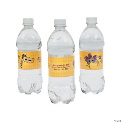 Personalized Masquerade Water Bottle Labels