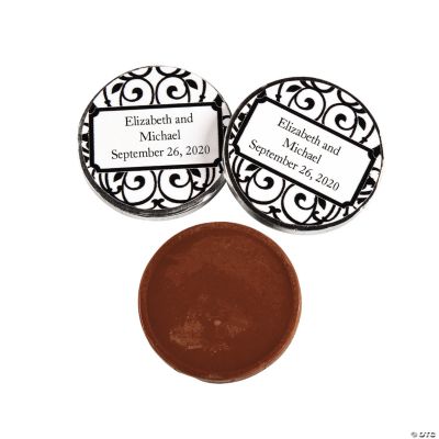 Personalized Classic Black & White Chocolate Coins