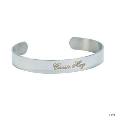 Personalized Silvertone Cuff Bracelet