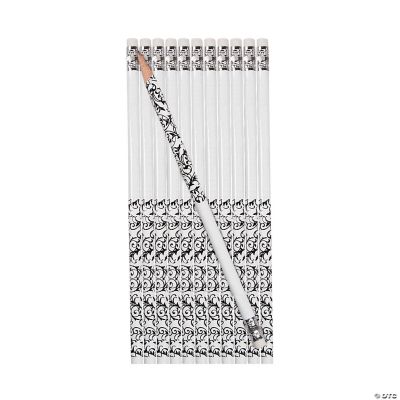 Personalized Black & White Wedding Pencils