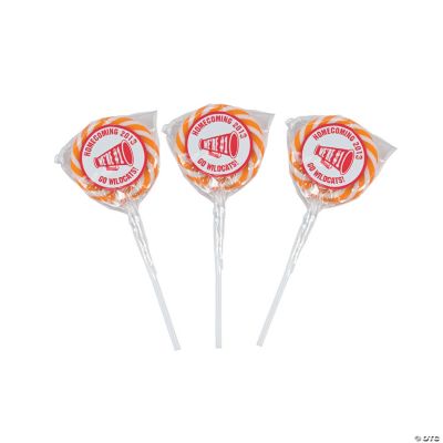 Personalized Orange School Spirit Swirl Pops
