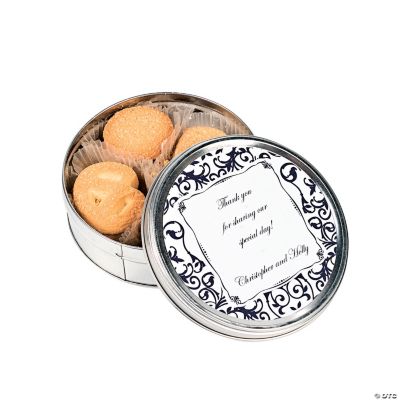 Personalized Black & White Wedding Cookie Tins