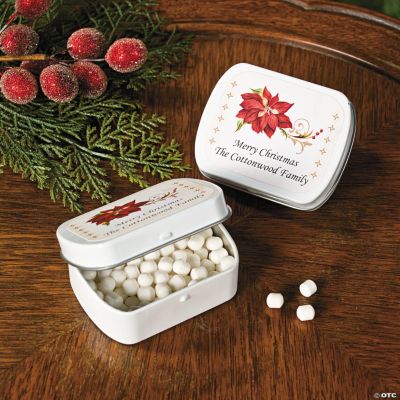 Poinsettia Tins With Mints