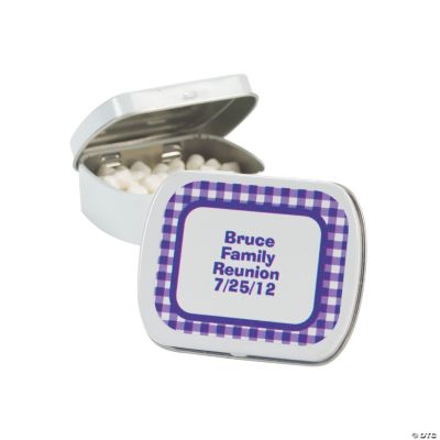 Personalized Purple Gingham Mint Tins