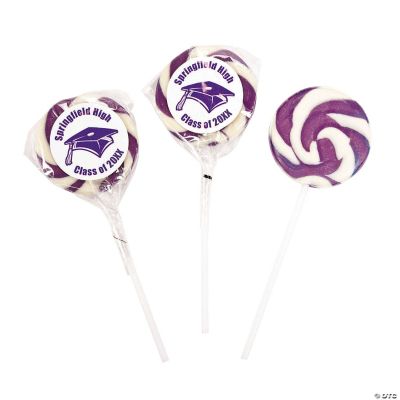 Personalized Purple Graduation Swirl Pops