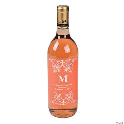 Orange Personalized Monogram Wine Bottle Labels