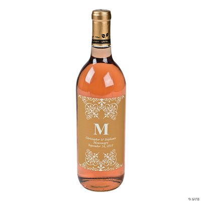 Gold Personalized Monogram Wine Bottle Labels