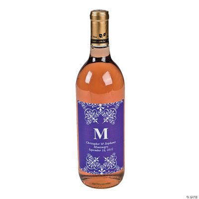 Purple Personalized Monogram Wine Bottle Labels