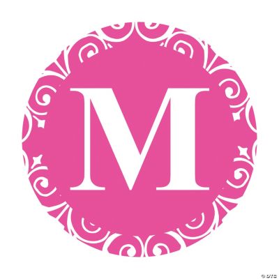 Hot Pink Personalized Monogram Wedding Favor Stickers