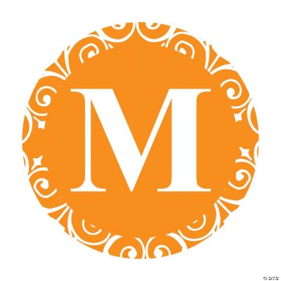 Orange Personalized Monogram Wedding Favor Stickers