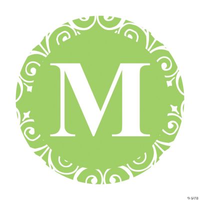 Lime Green Personalized Monogram Wedding Favor Stickers