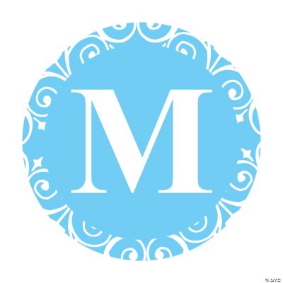 Light Blue Personalized Monogram Wedding Favor Stickers