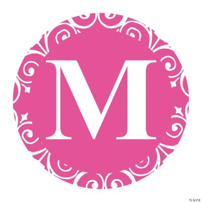 Hot Pink Personalized Monogram Favor Stickers