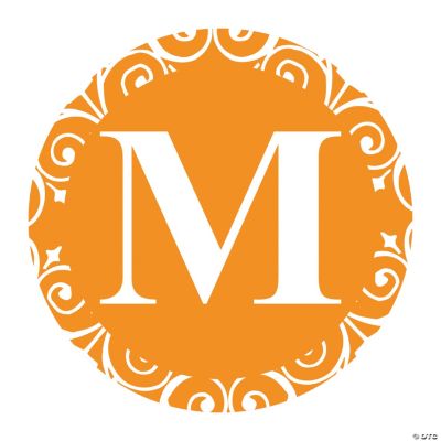 Orange Personalized Monogram Favor Stickers