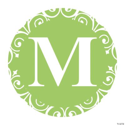 Lime Green Personalized Monogram Favor Stickers
