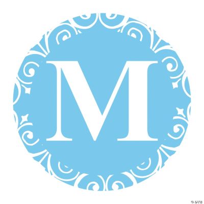 Light Blue Personalized Monogram Favor Stickers