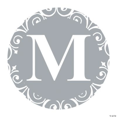 Silver Personalized Monogram Favor Stickers