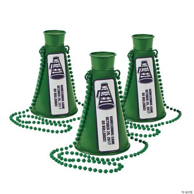 Personalized Green Team Spirit Megaphone Necklaces