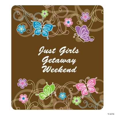 12 Personalized Large All Aflutter Brown Favor Stickers