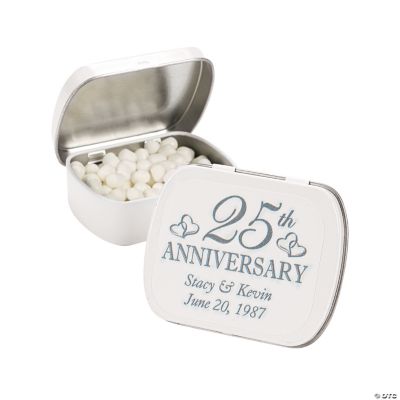 Personalized “25th Anniversary” Tins With Mints