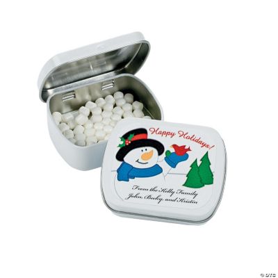 SNOWMAN MINT TINS WITH STICKER