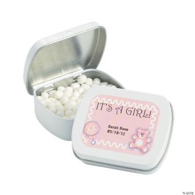 Personalized "It's A Girl" Tins With Mints