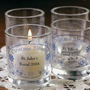 Personalized Christmas Blessings Votive Holders