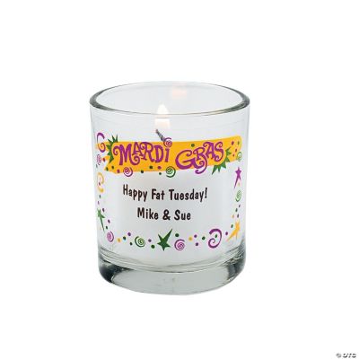 Personalized Mardi Gras Votive Holders