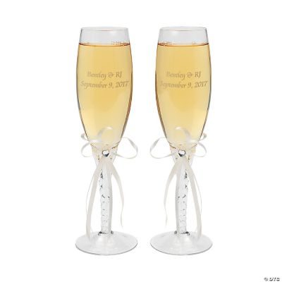 Ivory Lace Wedding Flute Set