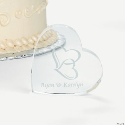 Personalized Two Hearts Cake Topper