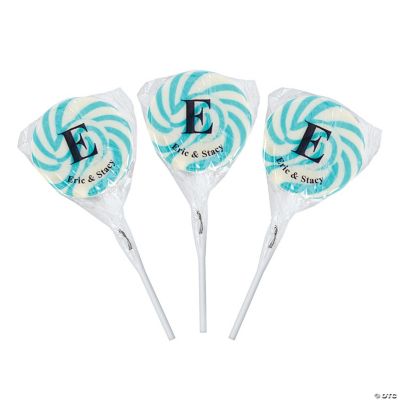 Personalized Monogram Swirl Pops - Aqua Blue