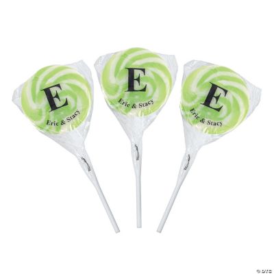 Personalized Monogram Swirl Pops - Light Green