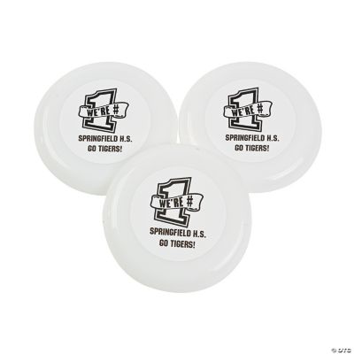 Personalized White Team Spirit Flying Disks