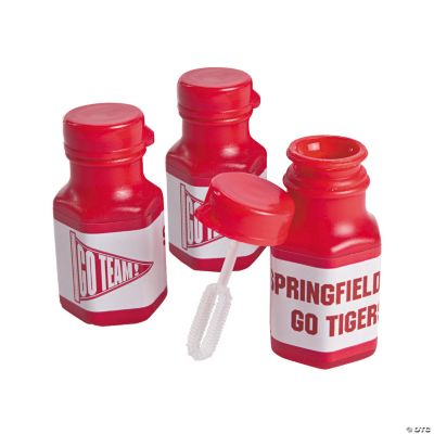 Personalized Red Team Spirit Mini Bubble Bottles