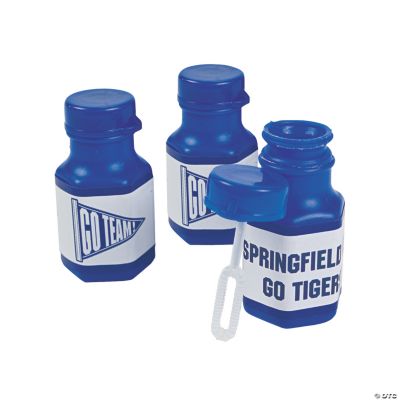 Personalized Blue Team Spirit Mini Bubble Bottles