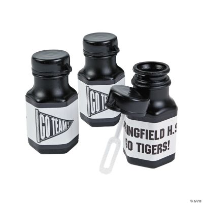 Personalized Black Team Spirit Mini Bubble Bottles