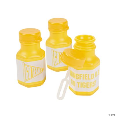Personalized Yellow Team Spirit Mini Bubble Bottles