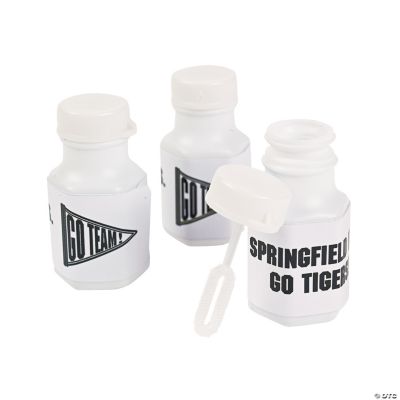 Personalized White Team Spirit Mini Bubble Bottles
