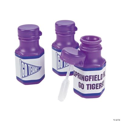 Personalized Purple Team Spirit Mini Bubble Bottles