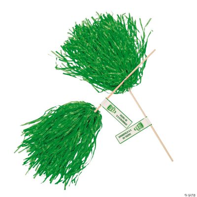 Personalized Green Pom-Poms