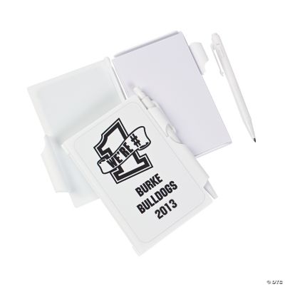 Personalized White Team Spirit Notepad With Pen Cases
