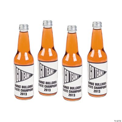 Personalized Black Team Spirit Bottle Labels